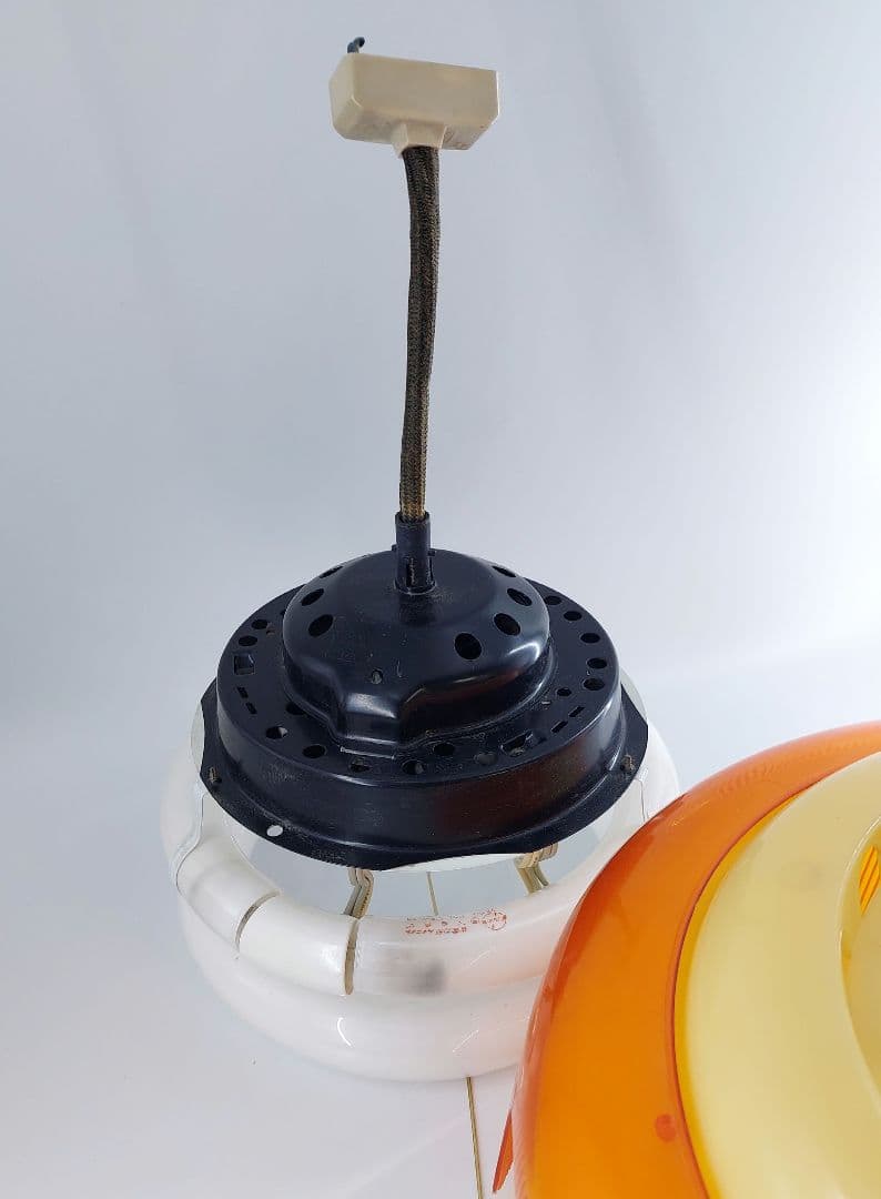 昭和レトロ 花形 オレンジ ペンダントライト 天井照明 蛍光灯 ナショナル