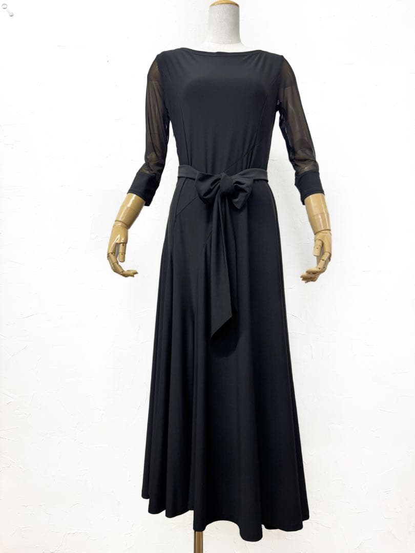 【シンプル】新品　黒　ウエストベルト　エスカルゴ　ワンピースｂ224