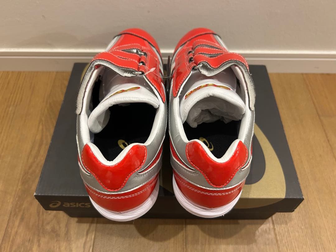 野球スパイク　27cm asics GOLDSTAGE スパイク 赤/白