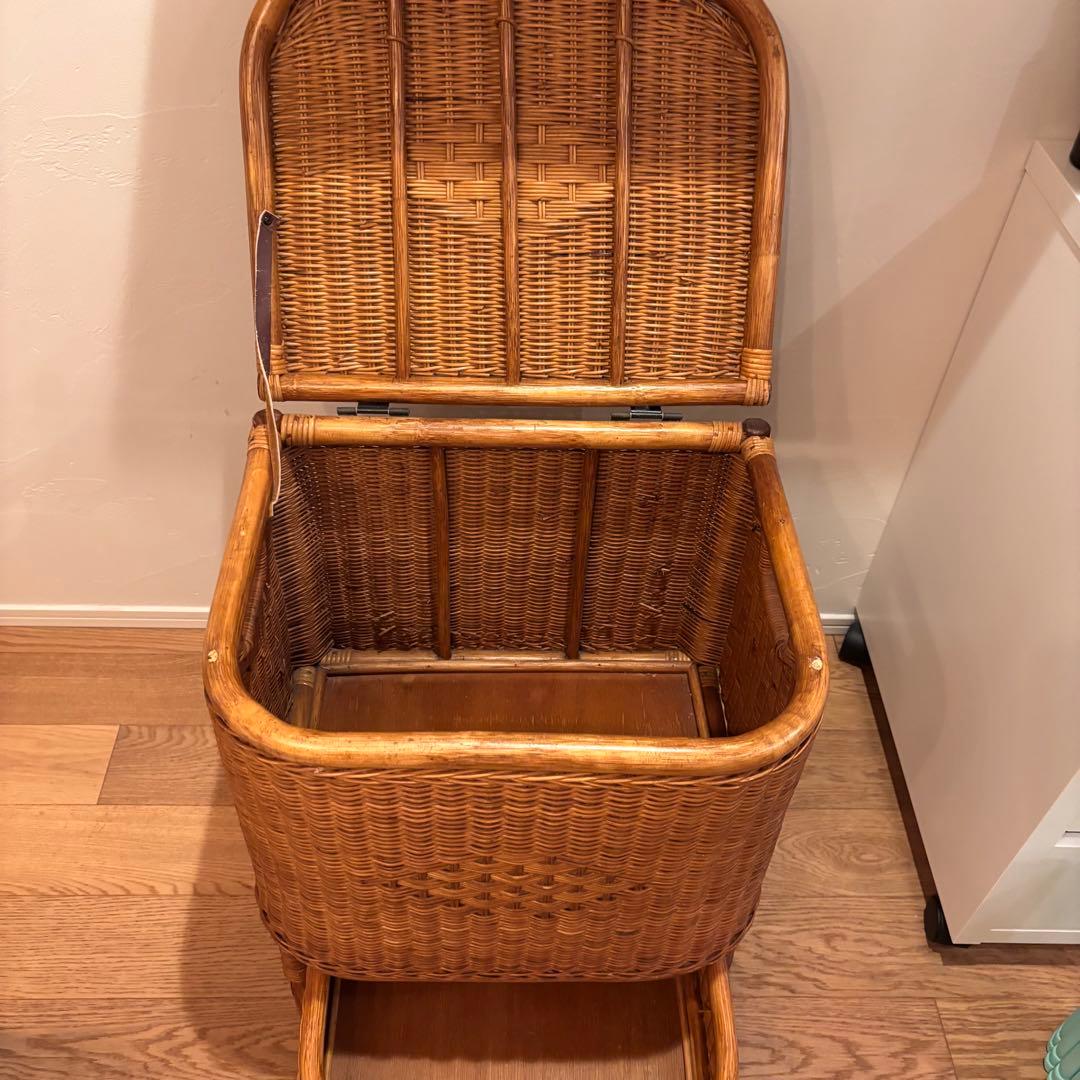 特大収納カゴ 蓋付きレトロ 古道具