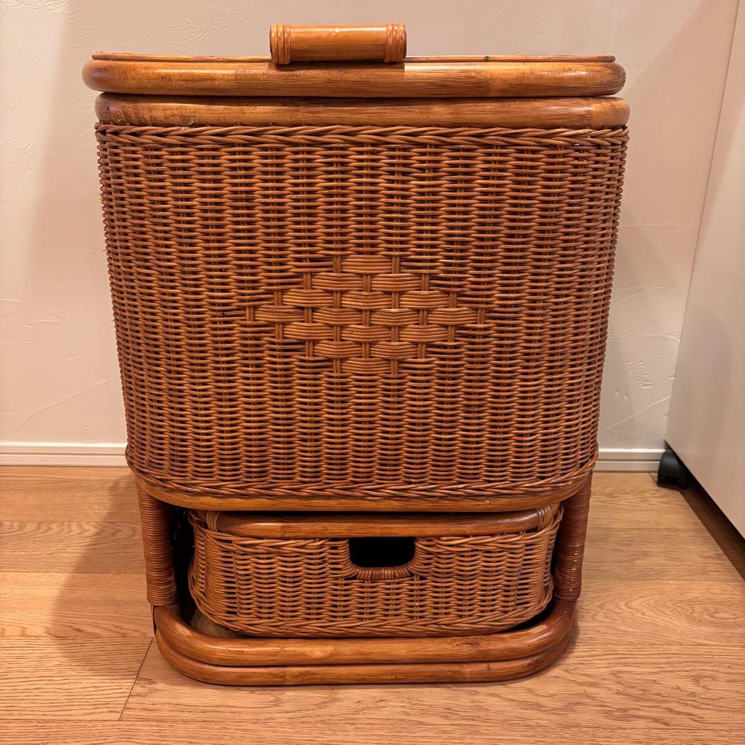 特大収納カゴ 蓋付きレトロ 古道具