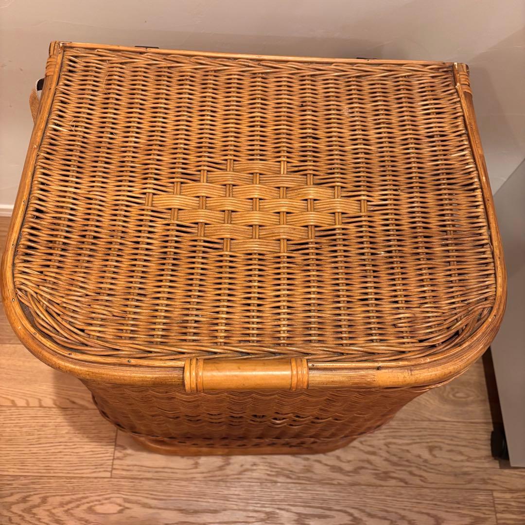 特大収納カゴ 蓋付きレトロ 古道具