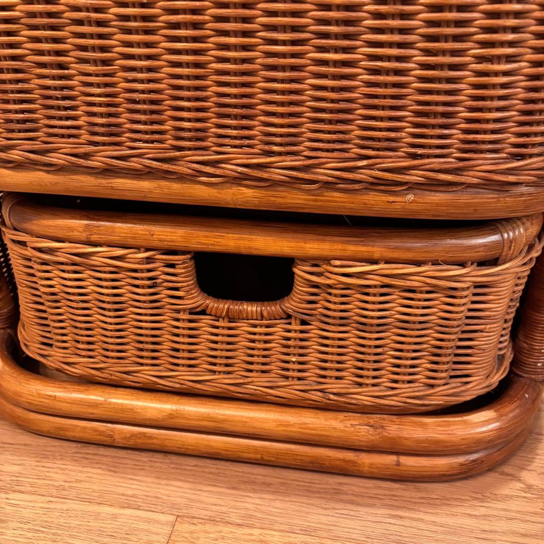 特大収納カゴ 蓋付きレトロ 古道具