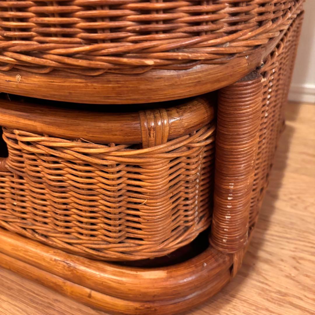 特大収納カゴ 蓋付きレトロ 古道具