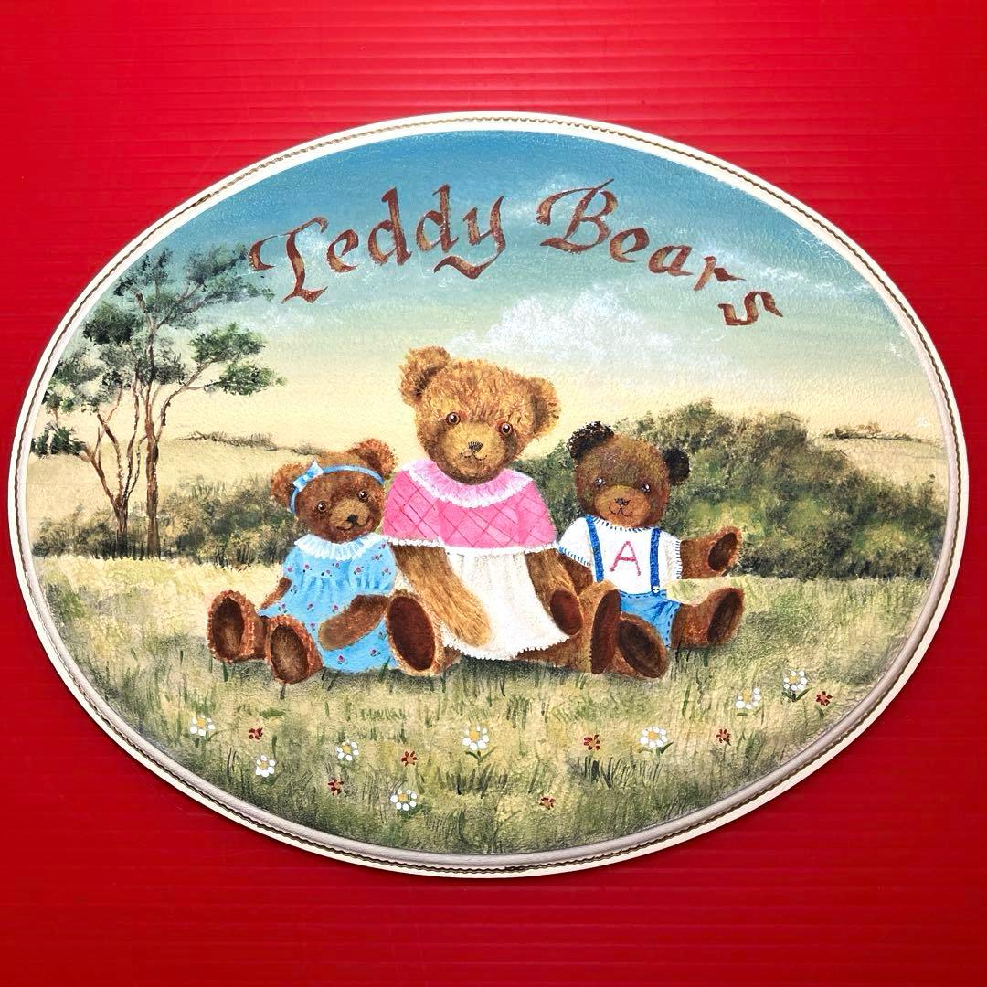 トールペイント作品　スリーベアーズのボックス　テディベア親子