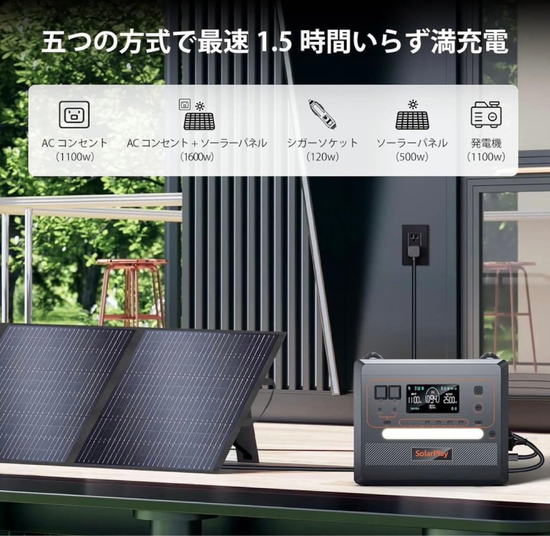 た*店様 SolarPlay 2500W ポータブル電源2300Wh/72000