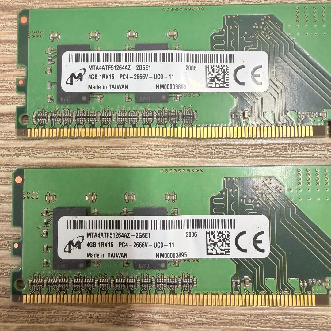 【Micron】 DDR4-2666V 4GB メモリ4枚セット計16GB