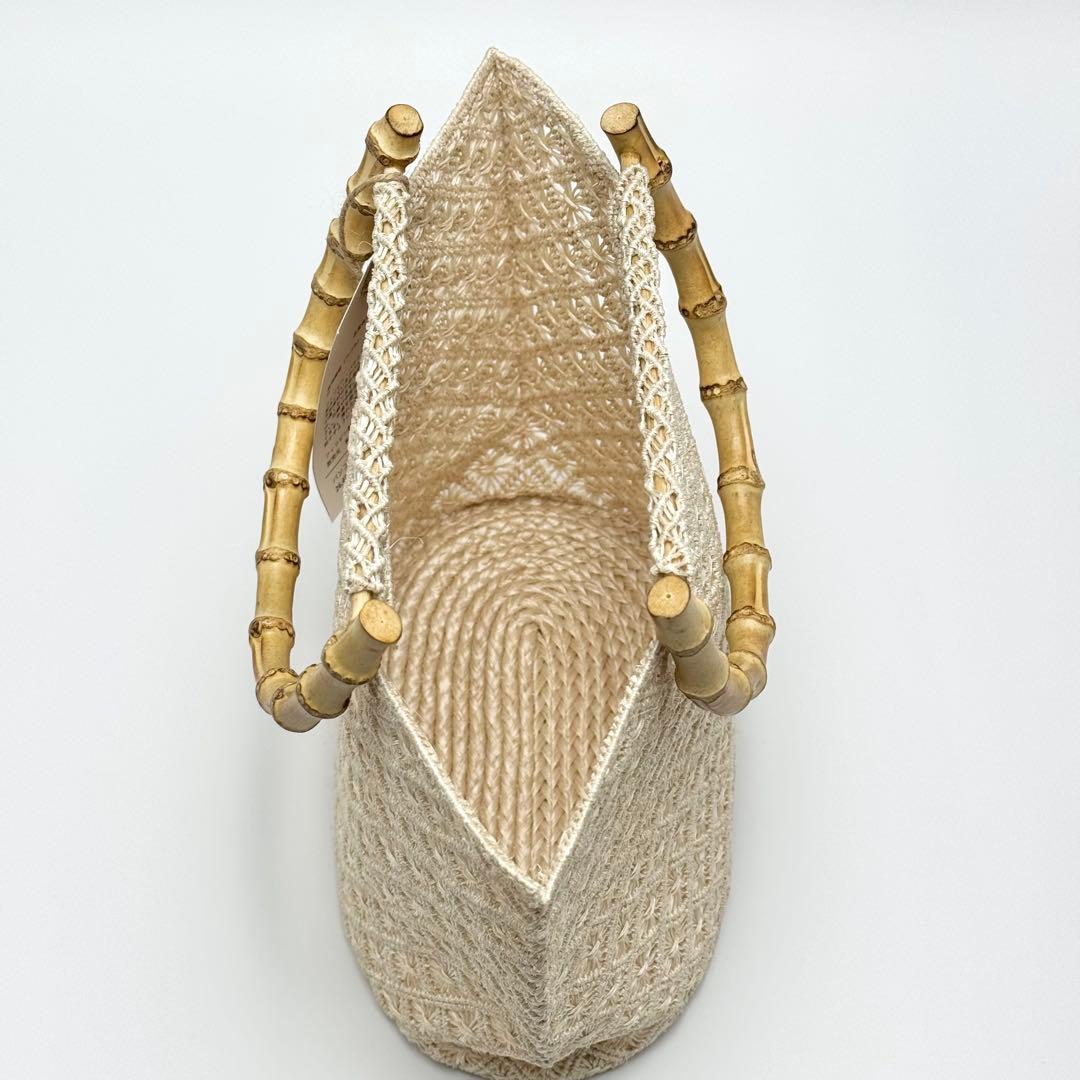 アバカ　バンブーバッグ　M+abaca 花繋ぎ　夏単衣　6600