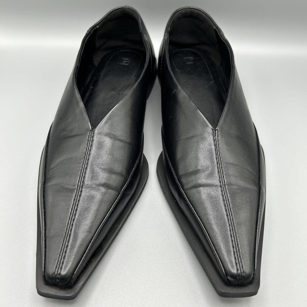 美品 STUDIO DOE フラットシューズ レザー 25cm ポインテッドトゥ