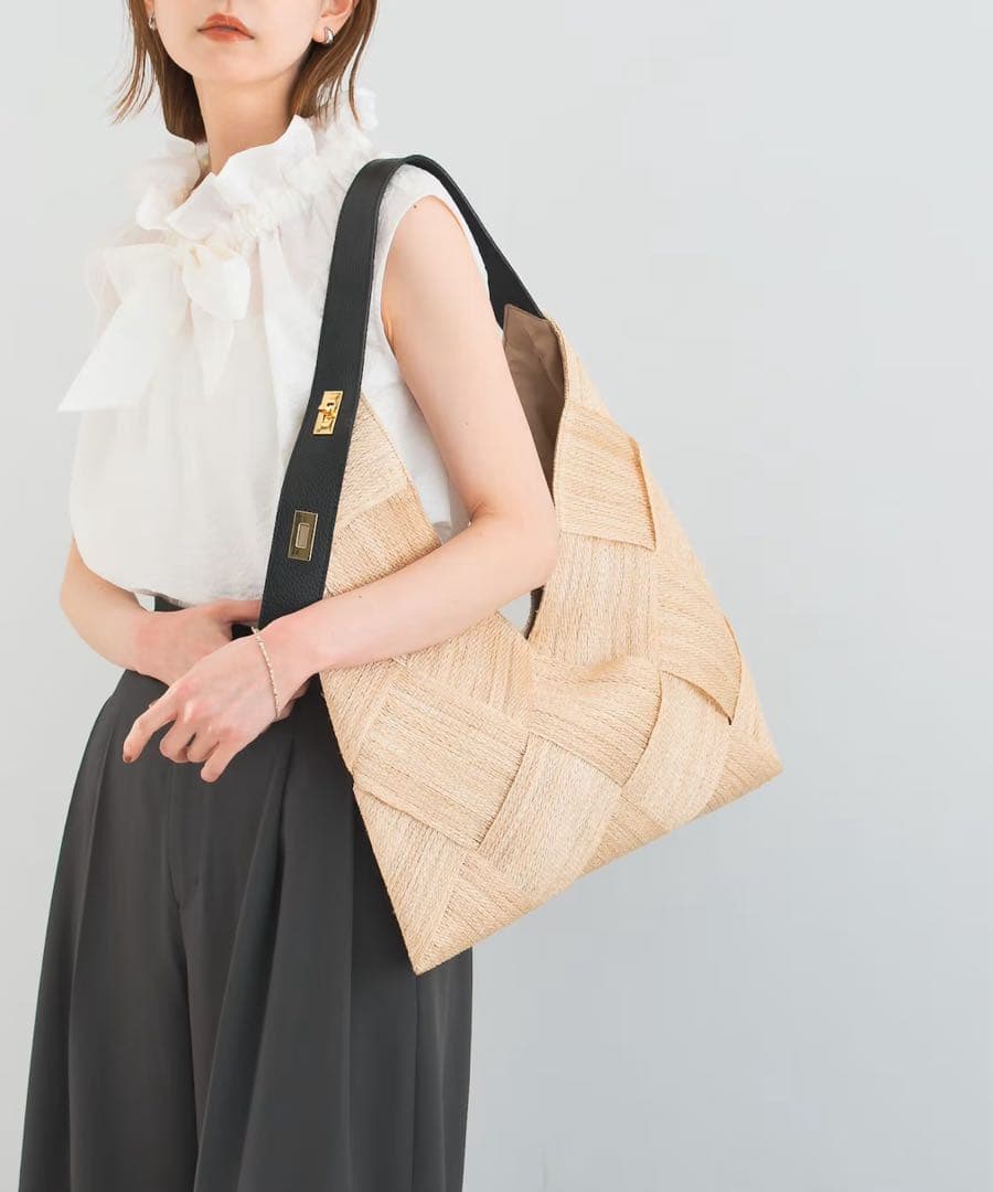 VIOLAd’ORO　かごバッグ　アバカ　メッシュトートバッグ