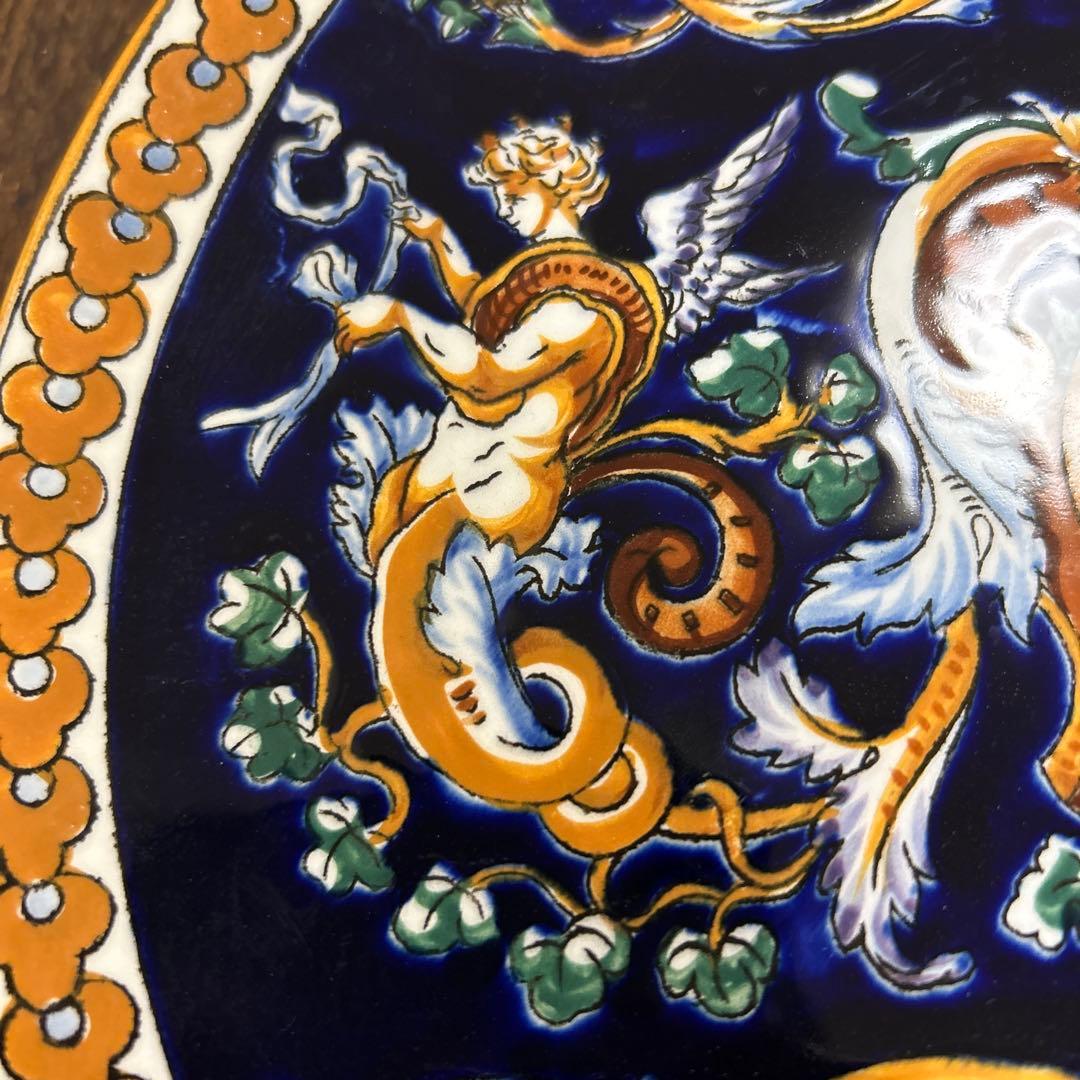 希少　ジアン　GIEN 飾り皿　ハンドペイント フランス　ルネサンス　1900年