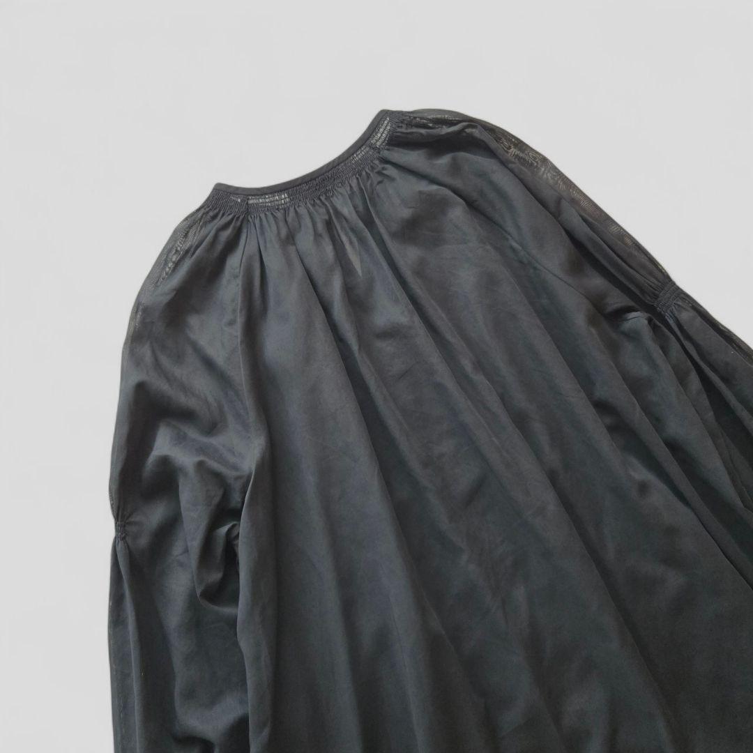 25SS 美品 トゥモローランド シャイニーオーガンジー シャーリングブラウス