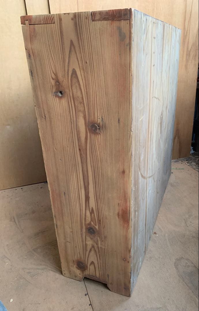 古い木味オールドパイン　収納棚8段引き出し1杯　古松木陳列ケース古食器家具