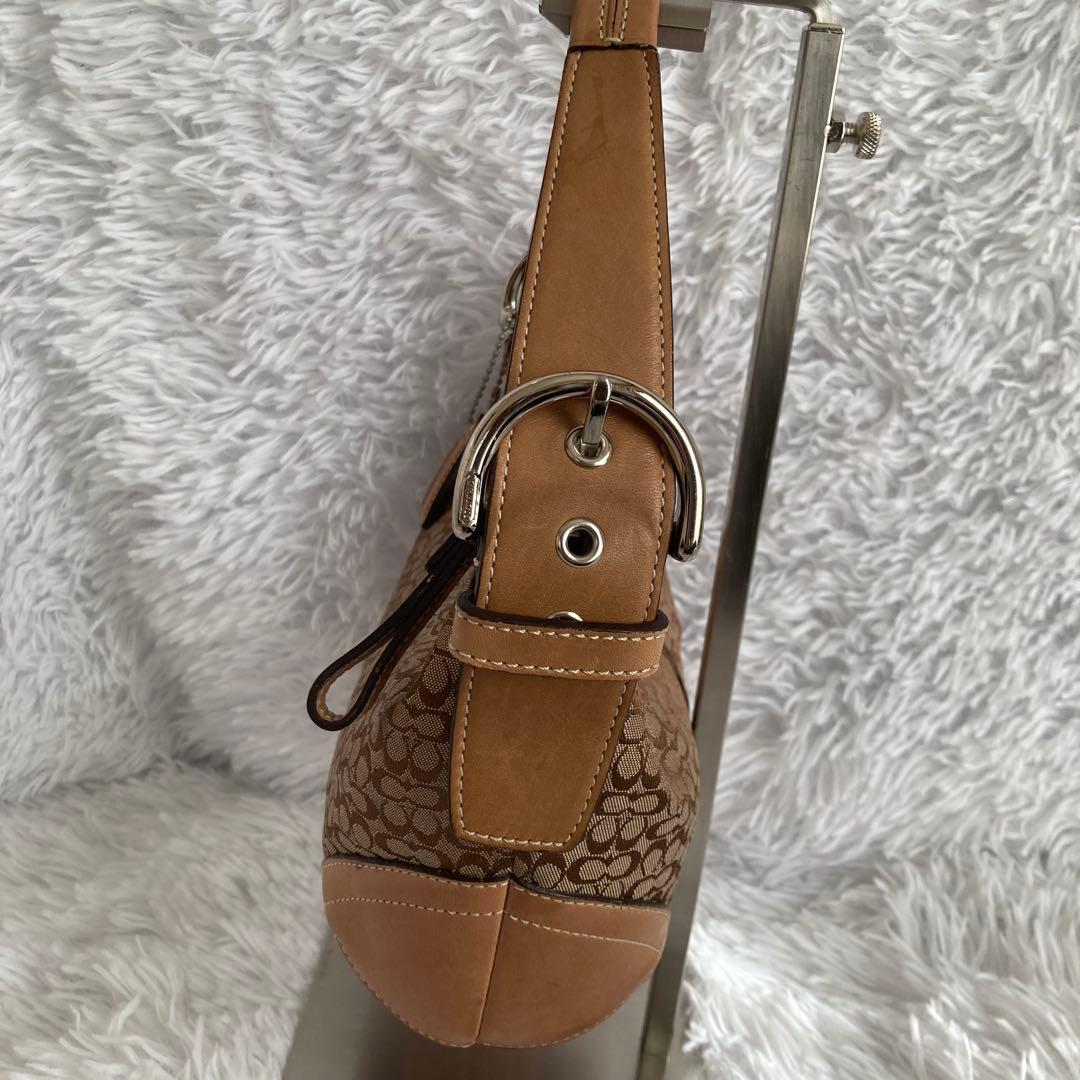 COACH コーチ ワンショルダー ハンドバッグ　ハーフムーン シグネチャー