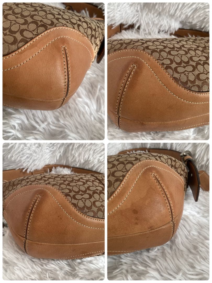 COACH コーチ ワンショルダー ハンドバッグ　ハーフムーン シグネチャー