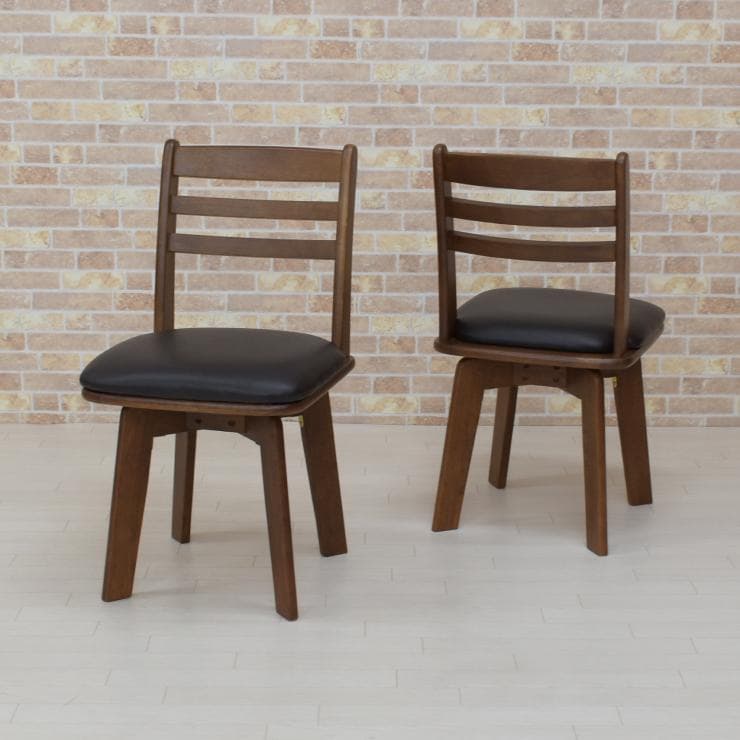 TR DC WH 4脚　回転式ダイニングチェア　ブラウン＊ブラック