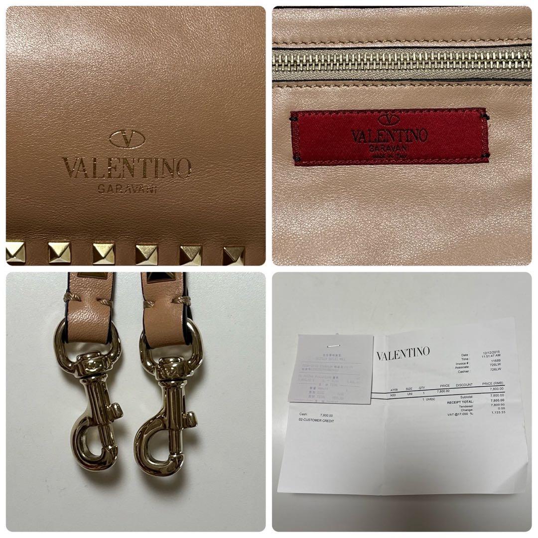 q12【美品】保存袋　領収書付　ヴァレンティノ　ロックスタッズ2wayショルダー