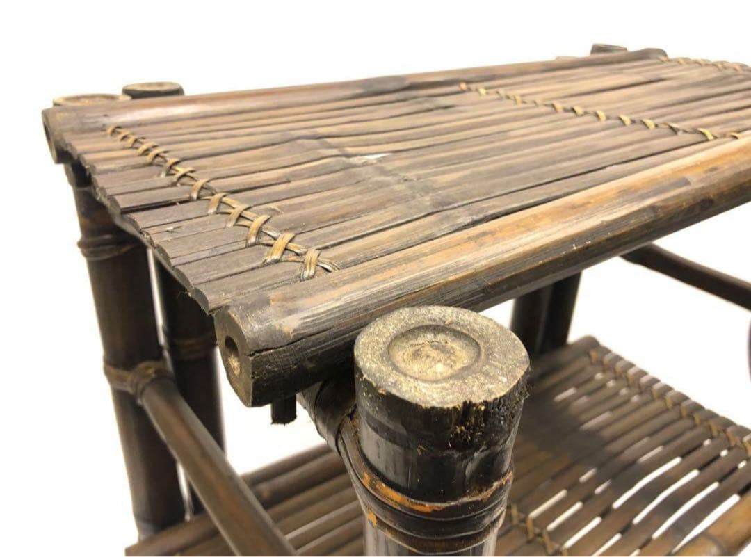 ★輸入品）アジアン家具：竹製3段シェルフ