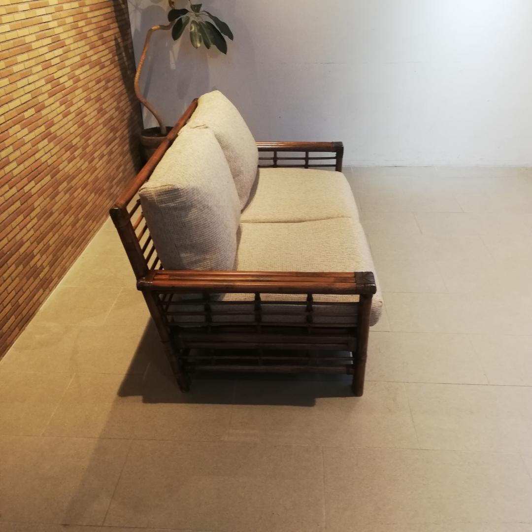 美品♠Kazama/カザマ ノネットシリーズ ラタンソファ