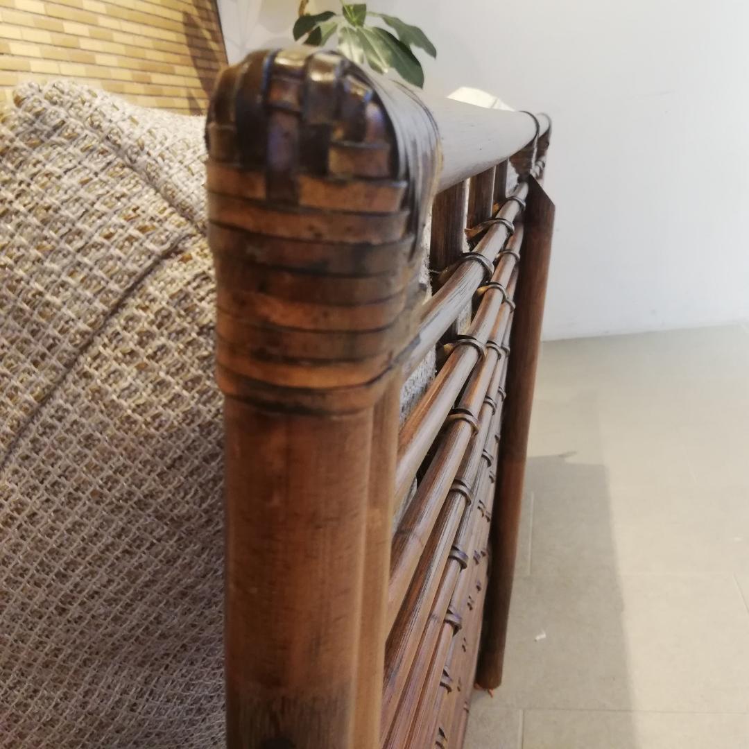 美品♠Kazama/カザマ ノネットシリーズ ラタンソファ