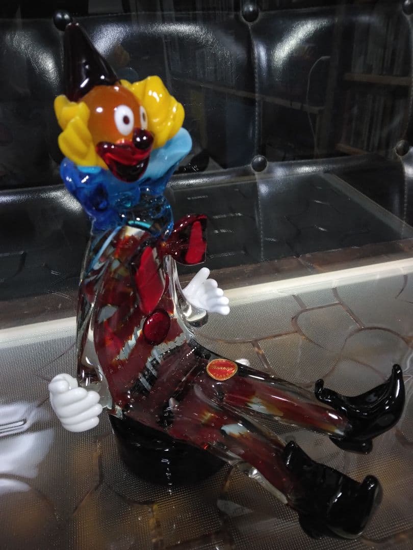 ムラーノガラス ガラス細工 イタリア製 ピエロ 道化師 ヴィンテージ 希少