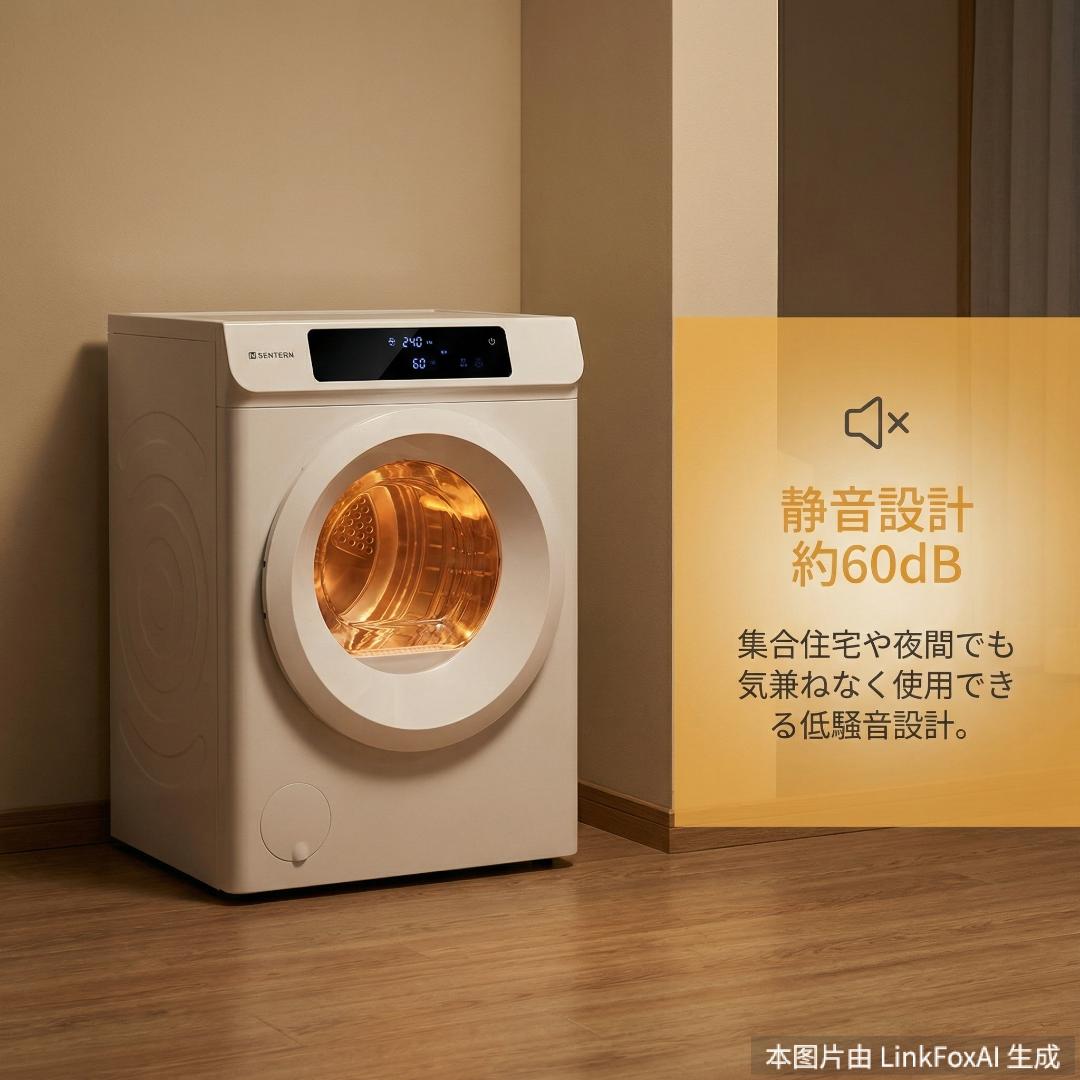 タイムセール！新作の衣類乾燥機　家庭用　8kg大容量　優しく乾燥　WHITE