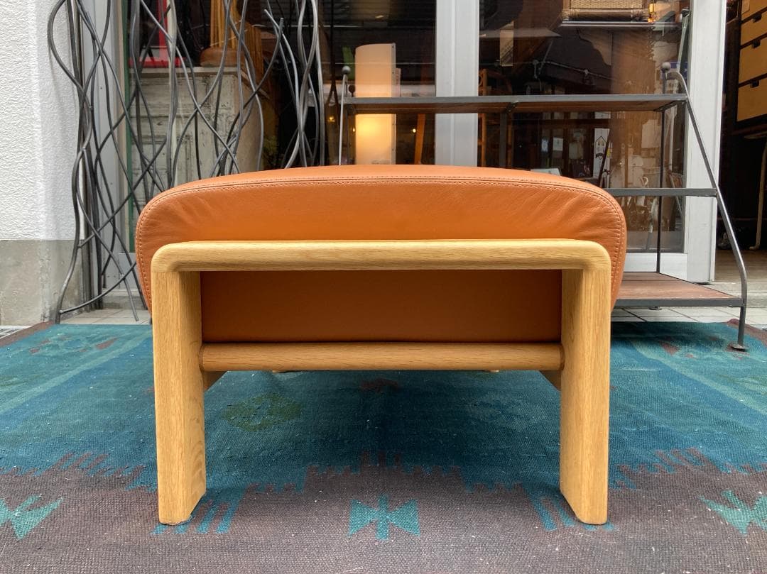 良品・現行☆旭川‐カンディハウス／ボルス／オットマン・スツール／キャメルレザー