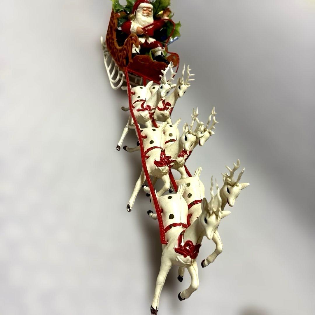 ヴィンテージXmasサンタクロースとトナカイのソリ