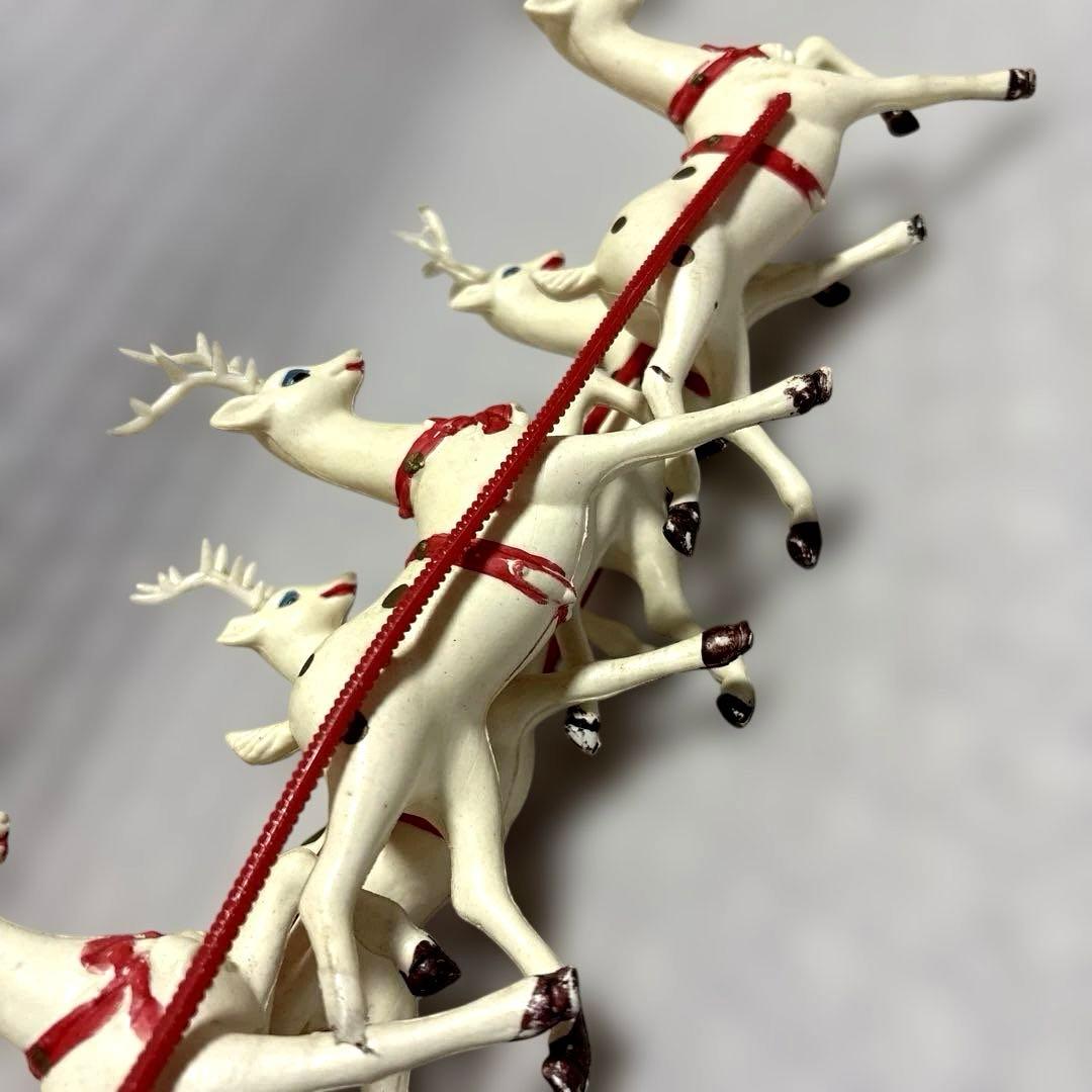 ヴィンテージXmasサンタクロースとトナカイのソリ