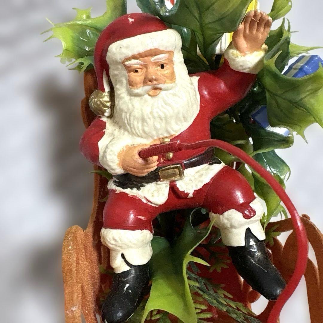 ヴィンテージXmasサンタクロースとトナカイのソリ