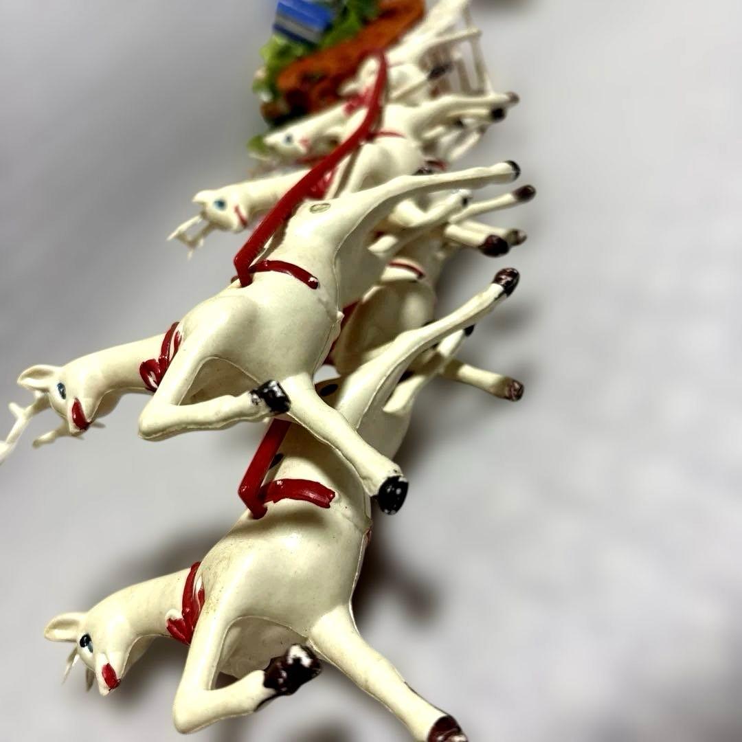ヴィンテージXmasサンタクロースとトナカイのソリ