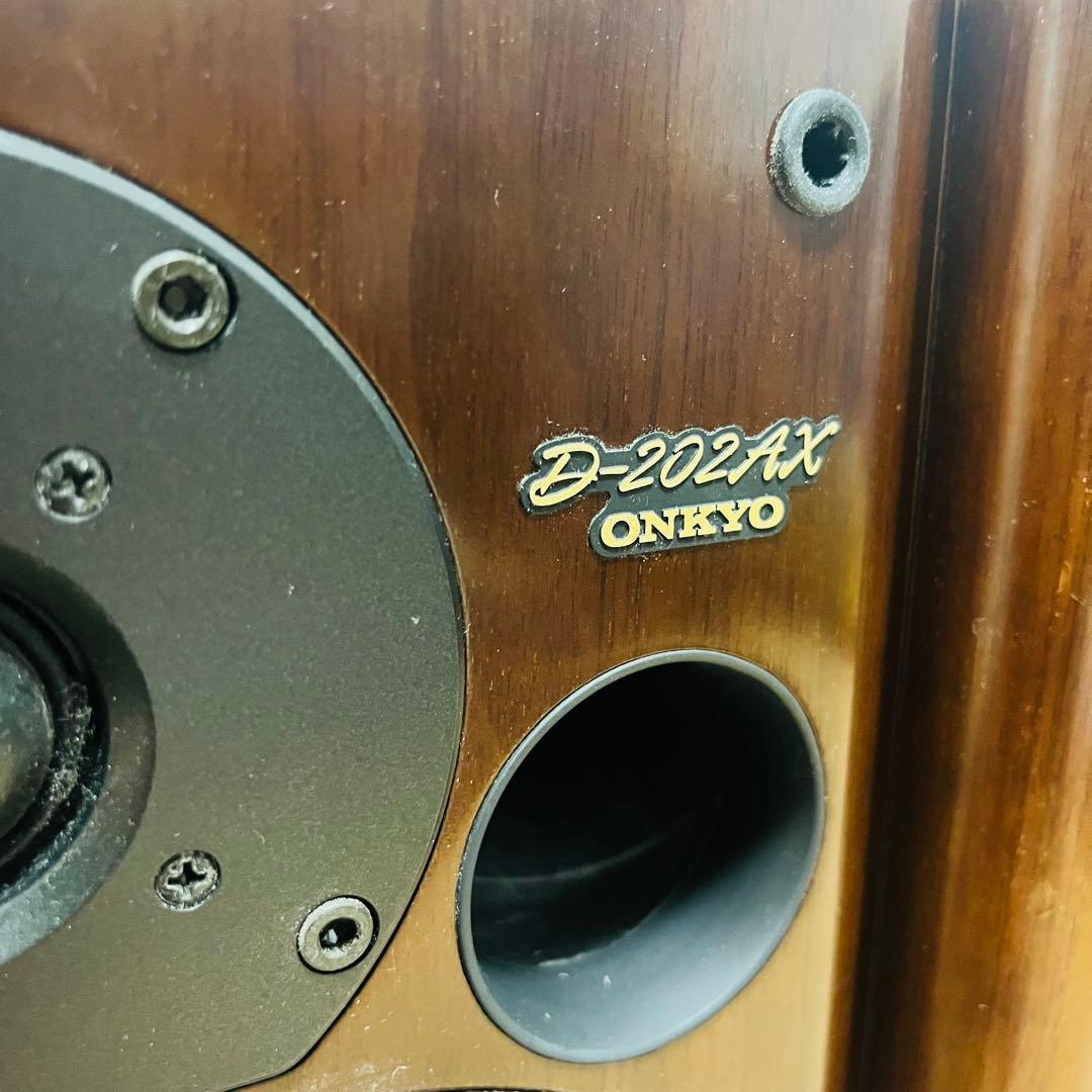 ONKYO D-202AX ダークウッド スピーカー 2台ケーブルセット