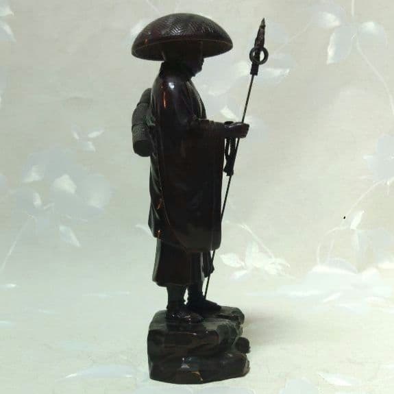 仏像　弘法大師　牧田秀雲　置物　金属工芸　ア31