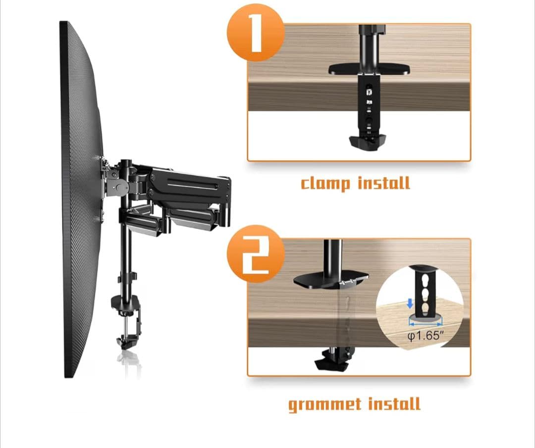 Pholiten 三画面モニターアームガス圧式17～32インチ対応(MD8003