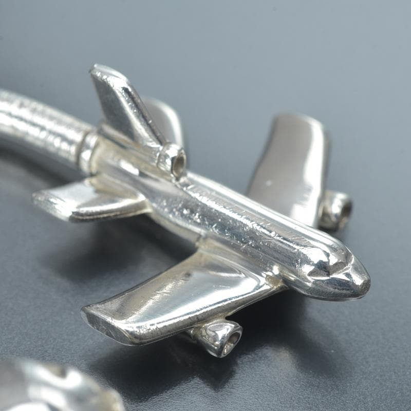 美品◇ティファニー 飛行機 地球 キーリング 925 スターリングシルバー 箱付