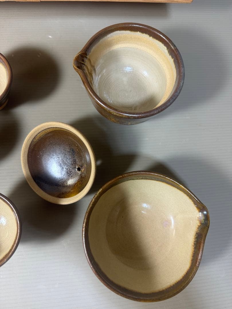 2425 有田焼　肥前唐津　茶器セット　宝瓶1客　湯冷し1客　湯呑5客　未使用