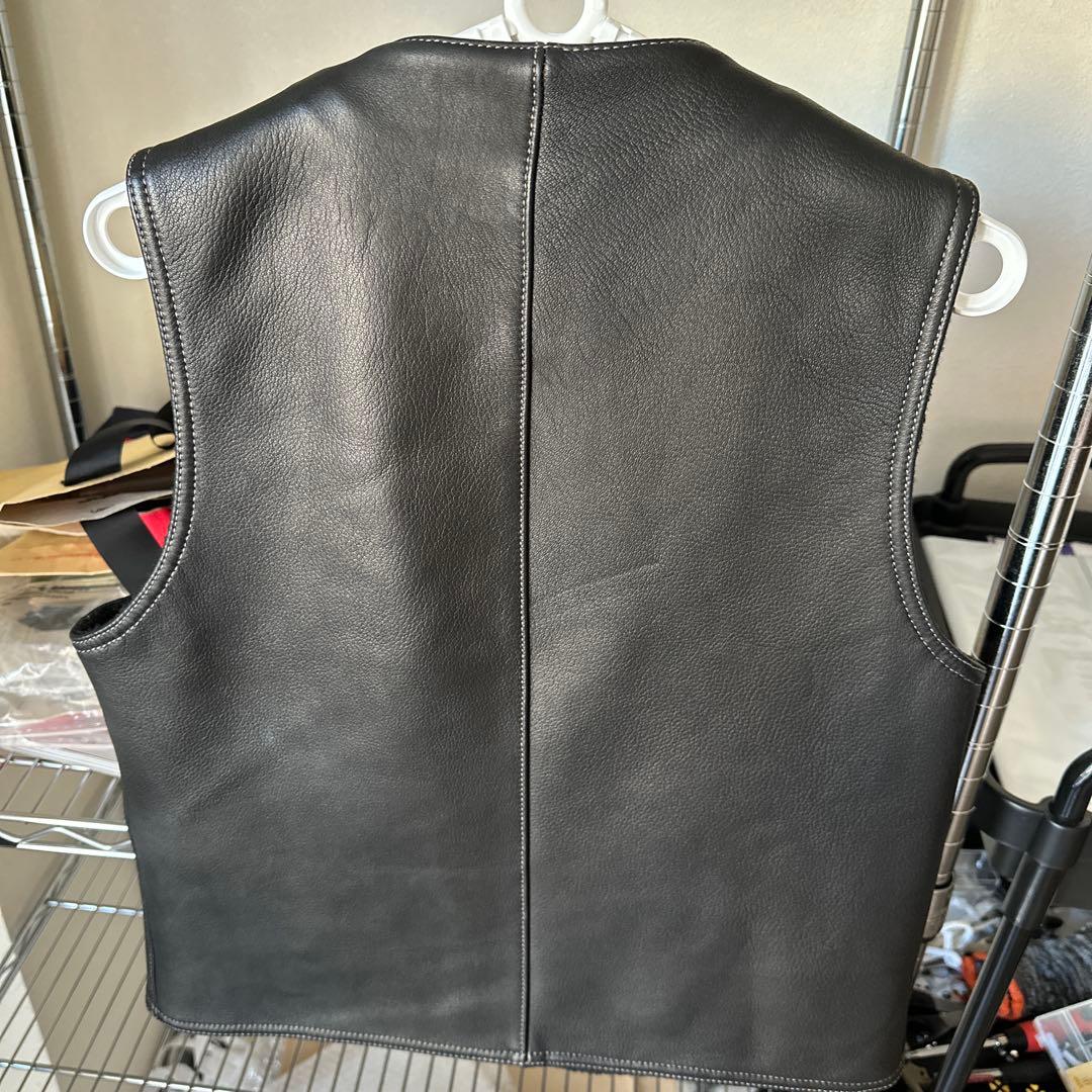 鹿革ベスト M ニュージーランド産ディアスキン WWⅠミリタリー ムートン裏地