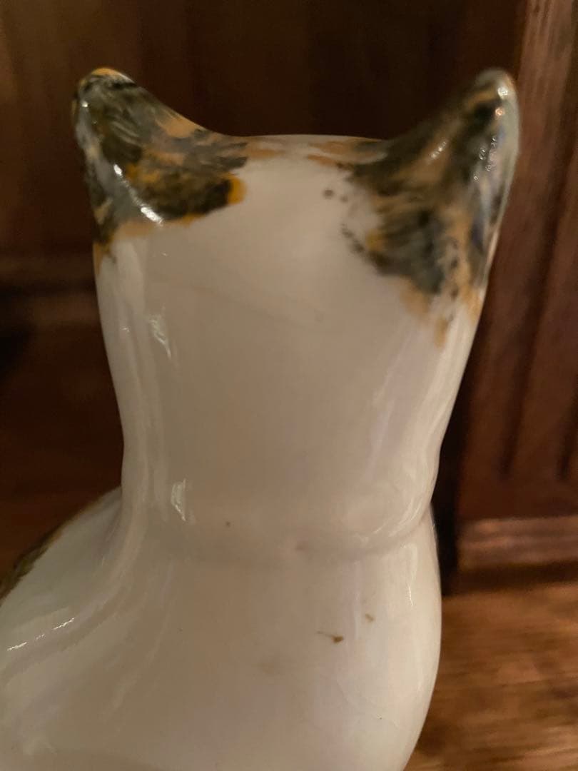 アンティーク雑貨 ANTIQUE STAFFORDSHIRE POTTERY SEATED CAT