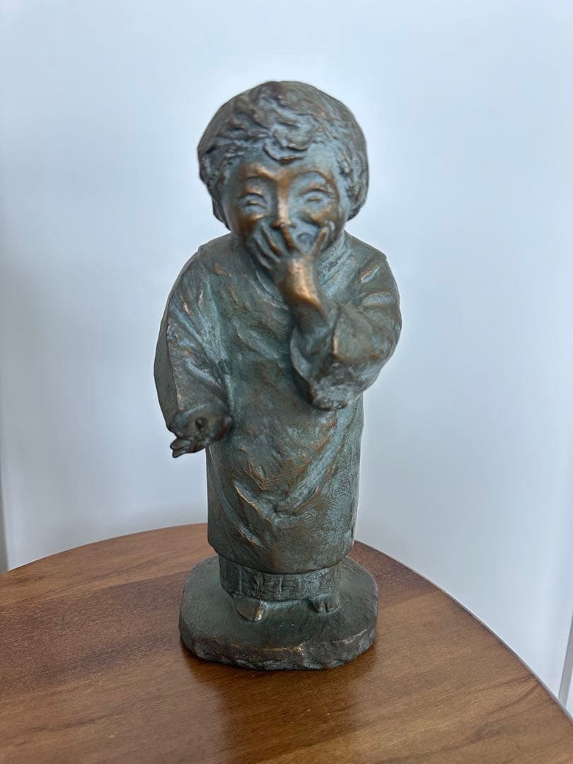喜ぶ少女　北村西望作　銅像　28cm