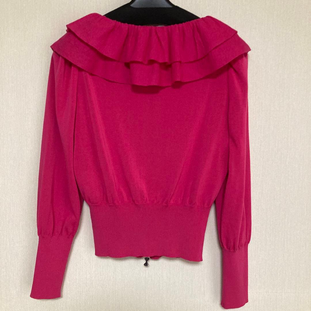 エムズグレイシー　M'S GRACY フリル付きピンクトップス