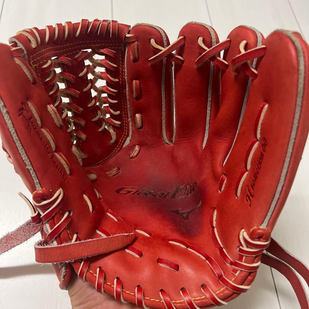 ミズノ Global Elite レッド グローブ 右投げ用