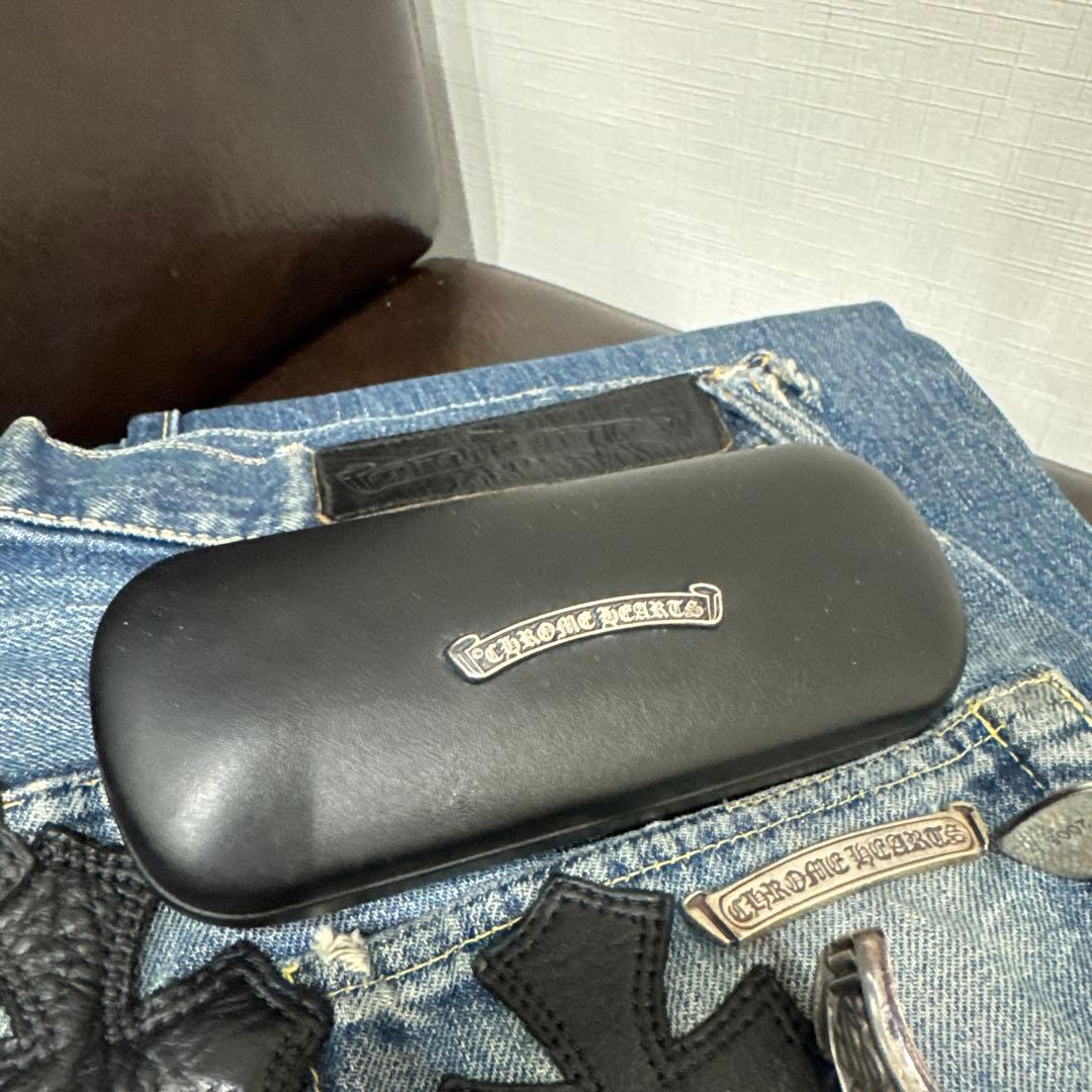 CHROME HEARTS/クロムハーツ スクロールラベル レザーメガネケース