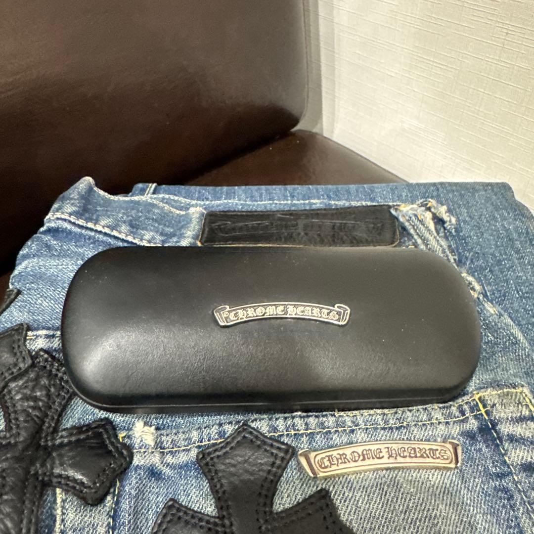 CHROME HEARTS/クロムハーツ スクロールラベル レザーメガネケース