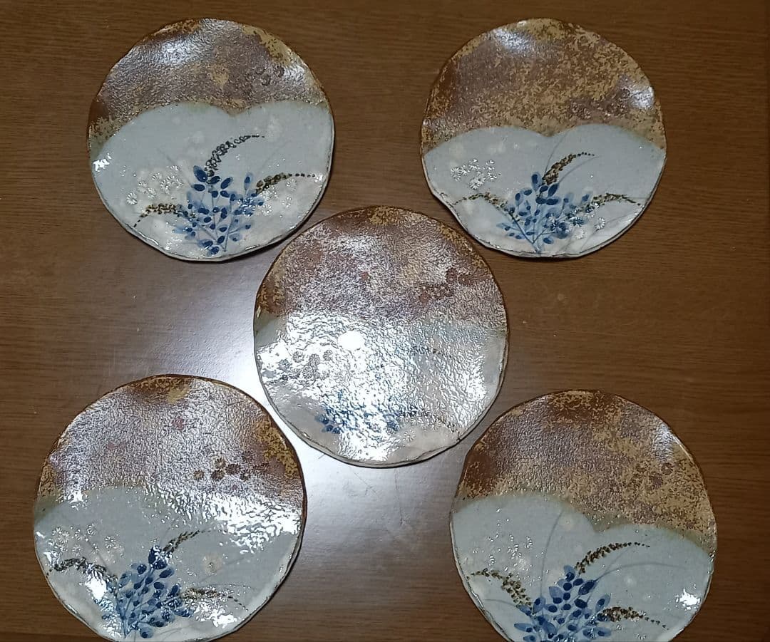 清水焼　伝統工芸士　２代目俊山作　俊山窯 5枚セット