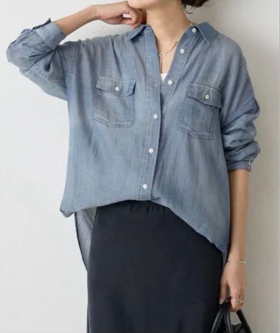 ビアズリーシフォンデニムシャツ