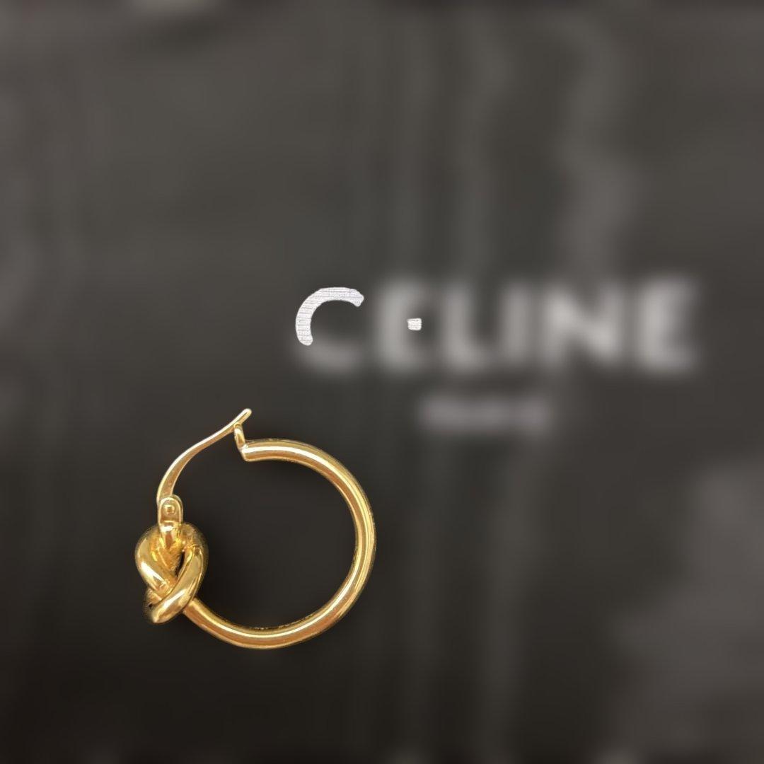 CELINE ノットフープピアス ゴールド（片耳）正規品