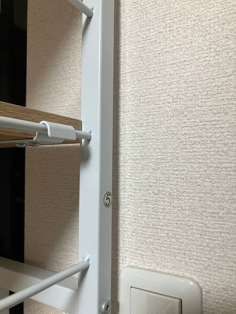 木製ラックキッチン　ホワイト 5段