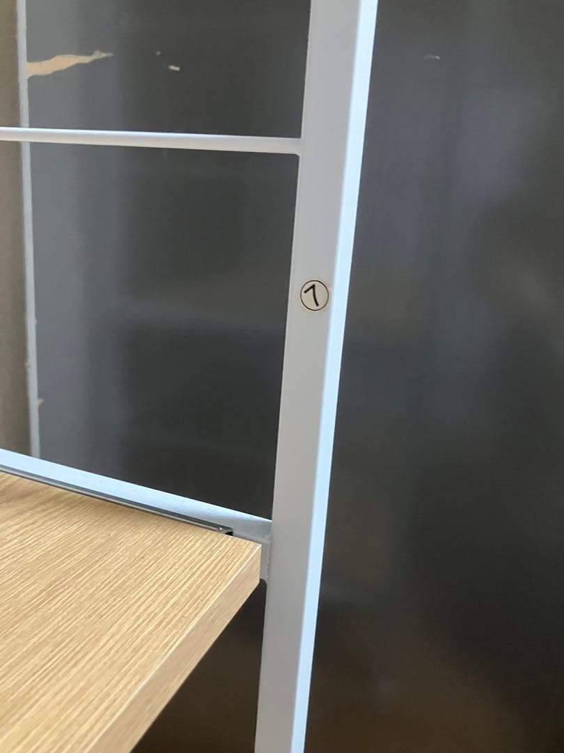 木製ラックキッチン　ホワイト 5段