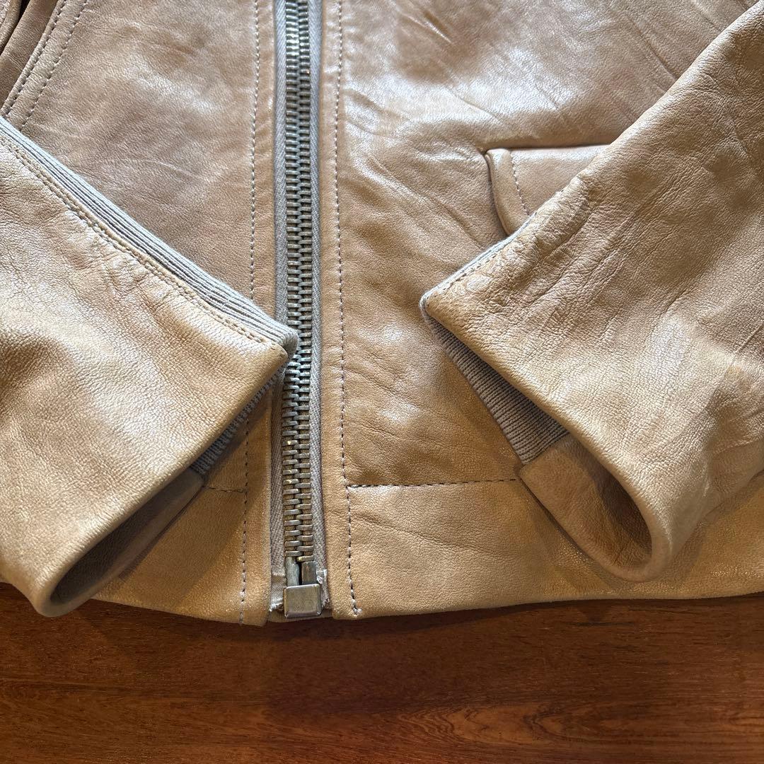 Rick owens リックオウエンス レザージャケット ベージュライダース　s