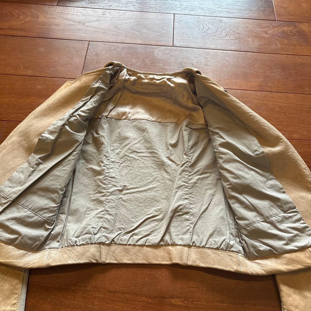Rick owens リックオウエンス レザージャケット ベージュライダース　s